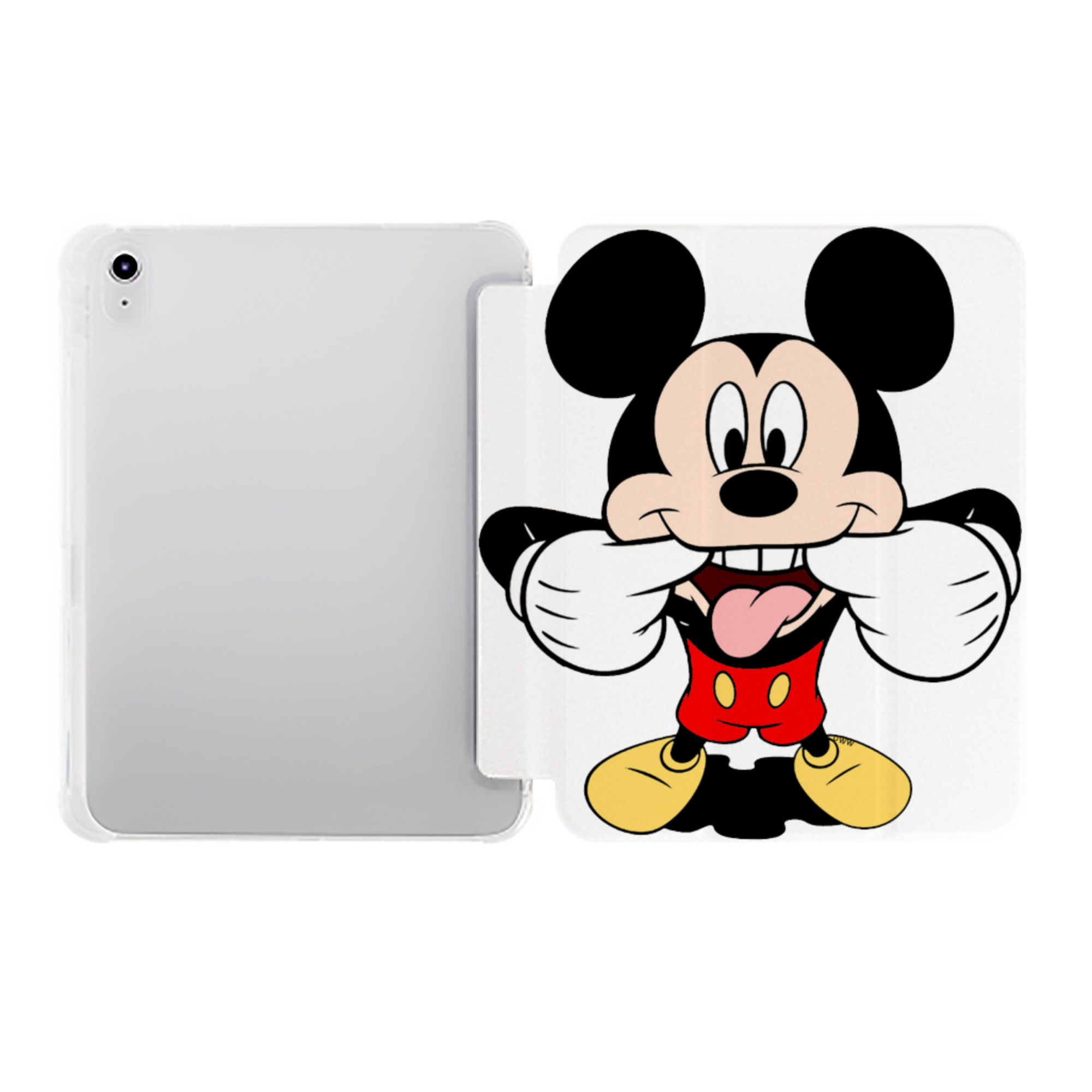 （画像用） ミッキーマウス Mickey Mouse IPad ケース ペン収納付き 三つ折りスタンド PUレザー×シリコン 対応機種9.5/10.5/10.9インチ